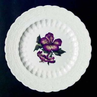 Spode Bermuda Flowers Luncheon Plate, Fine China Dinnerware   Jewel,Embossed Rim