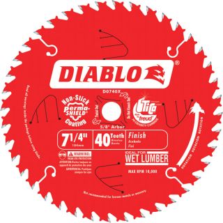 Diablo Finish Circular Saw Blade   7 1/4 Inch, 40 Tooth, Finish, Model D0740A