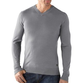 SmartWool Lightweight Front Range Shirt   V Neck  Long Sleeve (For Men)   SILVER GREY HEATHER (L )