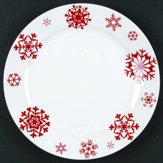 St Nicholas Square Yuletide Dinner Plate, Fine China Dinnerware   Red Snowflakes