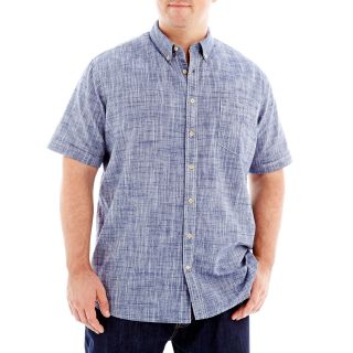 THE FOUNDRY SUPPLY CO. Short Sleeve Crosshatch Shirt Big and Tall, Blue/White,
