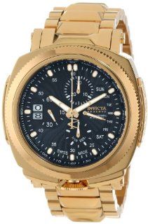 Invicta Men's 12700 Reserve Chronograph Black Textured Dial 18k Gold Ion Plated Stainless Steel Watch at  Men's Watch store.