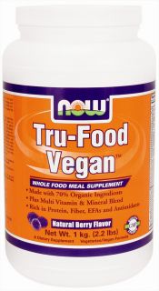 NOW Foods   Tru Food Vegan Whole Food Meal Supplement Natural Berry   2.2 lbs.