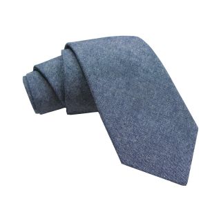 Stafford Solid Chambray Tie, Blue, Mens