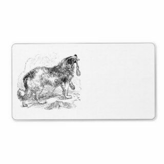 Vintage Border Collie Dog Template Personalized Shipping Label