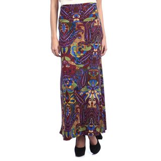 Tabeez Women's Mixed Print Paisley Skirt Tabeez Long Skirts