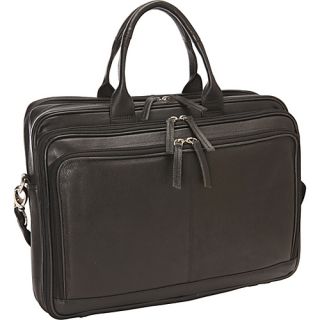 Double Handle Leather Briefcase BLACK   R & R Collections Non 