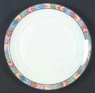 Villeroy & Boch La Paz Dinner Plate, Fine China Dinnerware   Multicolor Rim Deco