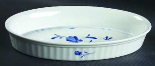 Royal Worcester Blue Bow Oval Baker, Fine China Dinnerware   Blue Flowers And Le