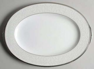 Noritake Silver Palace 12 Oval Serving Platter, Fine China Dinnerware   Bone, W