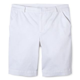 Pure Energy Womens Plus Size 11 Rolled Cuff Chino Shorts   White 16W