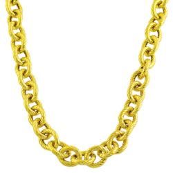 Fremada 14k Gold over Sterling Silver Bold Textured Link 24 inch Necklace Fremada Gold Over Silver Necklaces