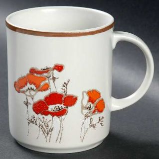 Royal Doulton Fieldflower Mug, Fine China Dinnerware   Lambethware,Brown Band,Or