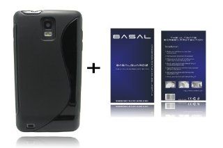 Samsung Infuse 4G TPU S Line Wave Case and BasalGuardz(TM) Ultra Clear Screen Protector   Black Cell Phones & Accessories