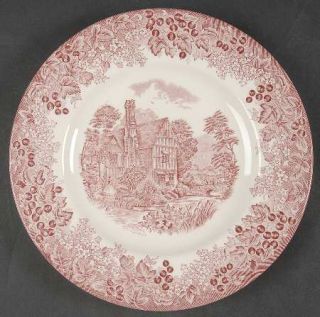 Wedgwood Romantic England Red Salad Plate, Fine China Dinnerware   Red Flowers &