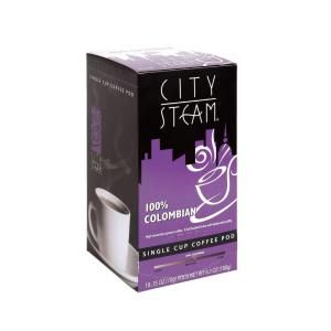 City Steam 100% Colombian Single Cup Coffee Pods, 18 DISCONTINUED 17510