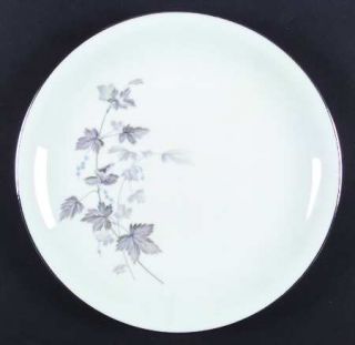 Noritake Ivyne Dinner Plate, Fine China Dinnerware   Purple & Gray Leaves, Blue