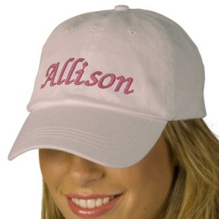 Cute Pink Embroidered Allison Name Hat Embroidered Baseball Cap
