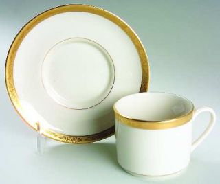 Pickard Camelot Flat Cup & Saucer Set, Fine China Dinnerware   Transition Shape