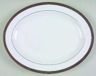 Bernardaud Madison Platinum 13 Oval Serving Platter, Fine China Dinnerware   Ph
