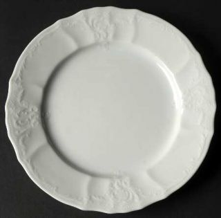 Baum Brothers Bernadotte White Salad Plate, Fine China Dinnerware   Bernadotte W