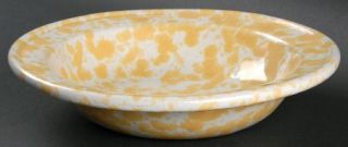 Bennington Potters Agate Yellow (Morning Glory) Rim Soup Bowl, Fine China Dinner