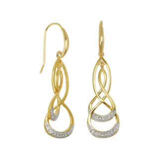 Bridge Jewelry 18K Plated Diamond Accent Infinity Swirl Earrings