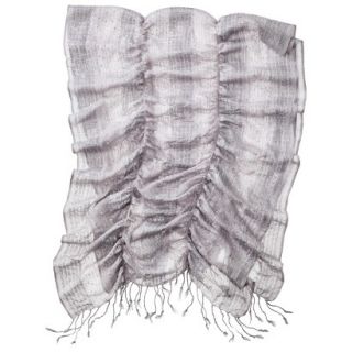 Scrunched Scarf with Fringe   Silver