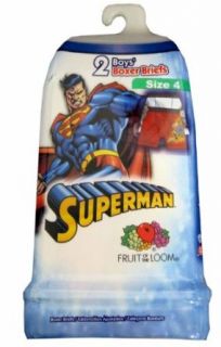 Superman Action Graphics FOL 2 Pack Boys Boxer Briefs for boys (8) Superman Underwear Boys Clothing