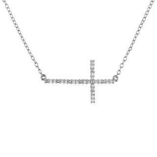 1/10 CT. T.W. Diamond Shared Prong Set Necklace Chain in Sterling Silver   GH /