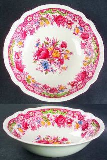 Johnson Brothers Dorchester Coupe Cereal Bowl, Fine China Dinnerware   Pink/Mult