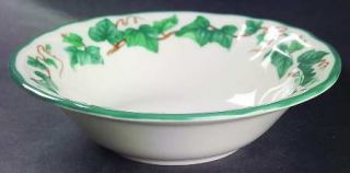 Epoch Climbing Ivy Rim Cereal Bowl, Fine China Dinnerware   Green Ivy Leaves And