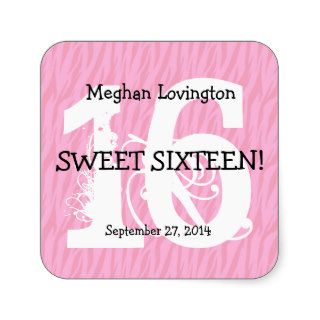 Sweet Sixteen Zebra Birthday Celebration Gift Y354 Sticker