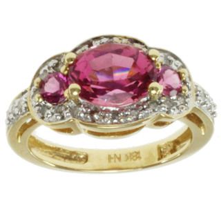 Michael Valitutti 18k Yellow Gold Pink Tourmaline and Diamond Ring Michael Valitutti Gemstone Rings