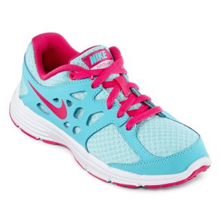 Nike Dual Fusion Lite Preschool Girls Running Shoes, Ice/pk/bu/wt , Girls