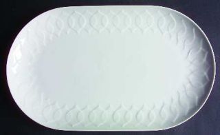 Rosenthal   Continental Lotus White 15 Oval Serving Platter, Fine China Dinnerw