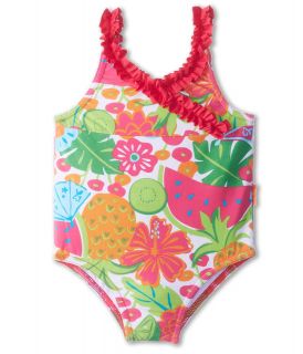 le top Aloha Swimsuit with V Neck Ruching Girls Swimsuits One Piece (Pink)