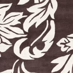 Handmade Soho Brown/ Ivory New Zealand Wool Contemporary Rug (3'6" x 5'6") Safavieh 3x5   4x6 Rugs
