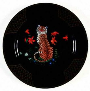 Lynn Chase Midnight Collection Salad Plate, Fine China Dinnerware   Black&Gold D