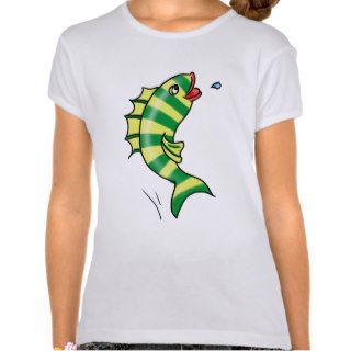 Jumping Cartoon Fish T shirt