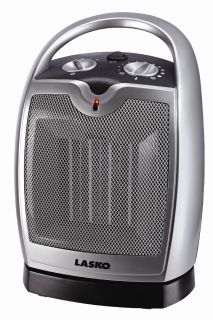 Lasko 5409 Heater, Ceramic Oscillating w/Adjustable Thermostat Gray