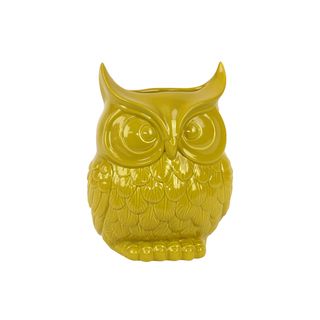 Yellow Ceramic Owl Urban Trends Collection Accent Pieces