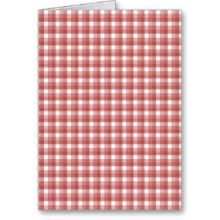 Gingham check pattern. Red and White. Cards