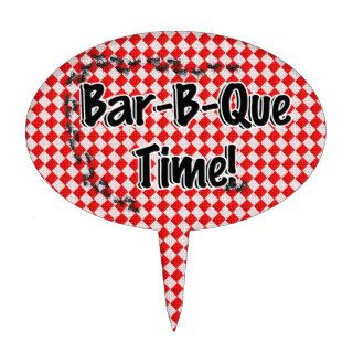 It's BBQ Time Red Checkered Table Cloth w/Ants Cake Toppers