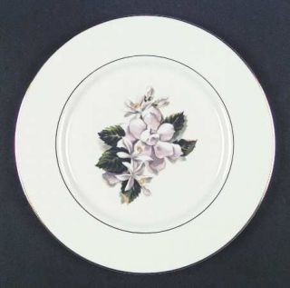 Fine Arts Remembrance Dinner Plate, Fine China Dinnerware   White Flowers,Green