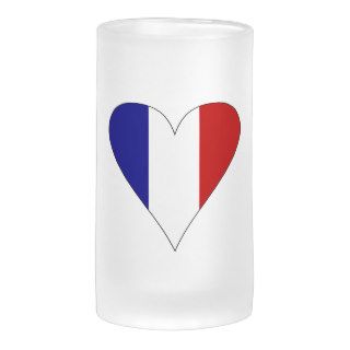 French Flag Heart Modern Mugs
