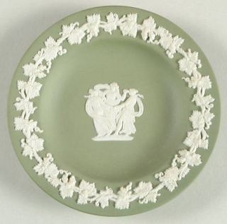 Wedgwood Cream Color On Celadon Jasperware 4 Round Tray, Fine China Dinnerware
