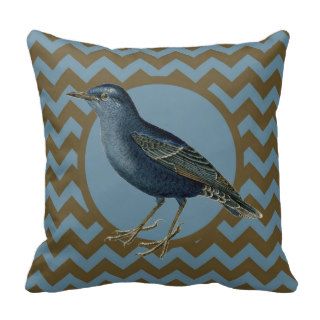 Vintage Blue Bird Throw Pillows