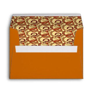 Linked Geometric Pattern Gold + Orange Envelopes