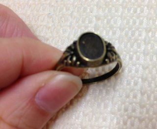 5 Piece Antique Bronze Size 7.5 Ring 8*6mm Oval Cameo Bezel Setting Jewelry Findings